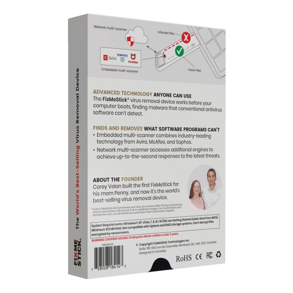 slide 5 of 6, FixMeStick Virus Removal, For 3 Devices, 1-Year Subscription, Usb Flash Drive, 1 ct