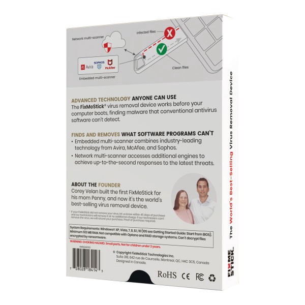 slide 3 of 6, FixMeStick Virus Removal, For 3 Devices, 1-Year Subscription, Usb Flash Drive, 1 ct