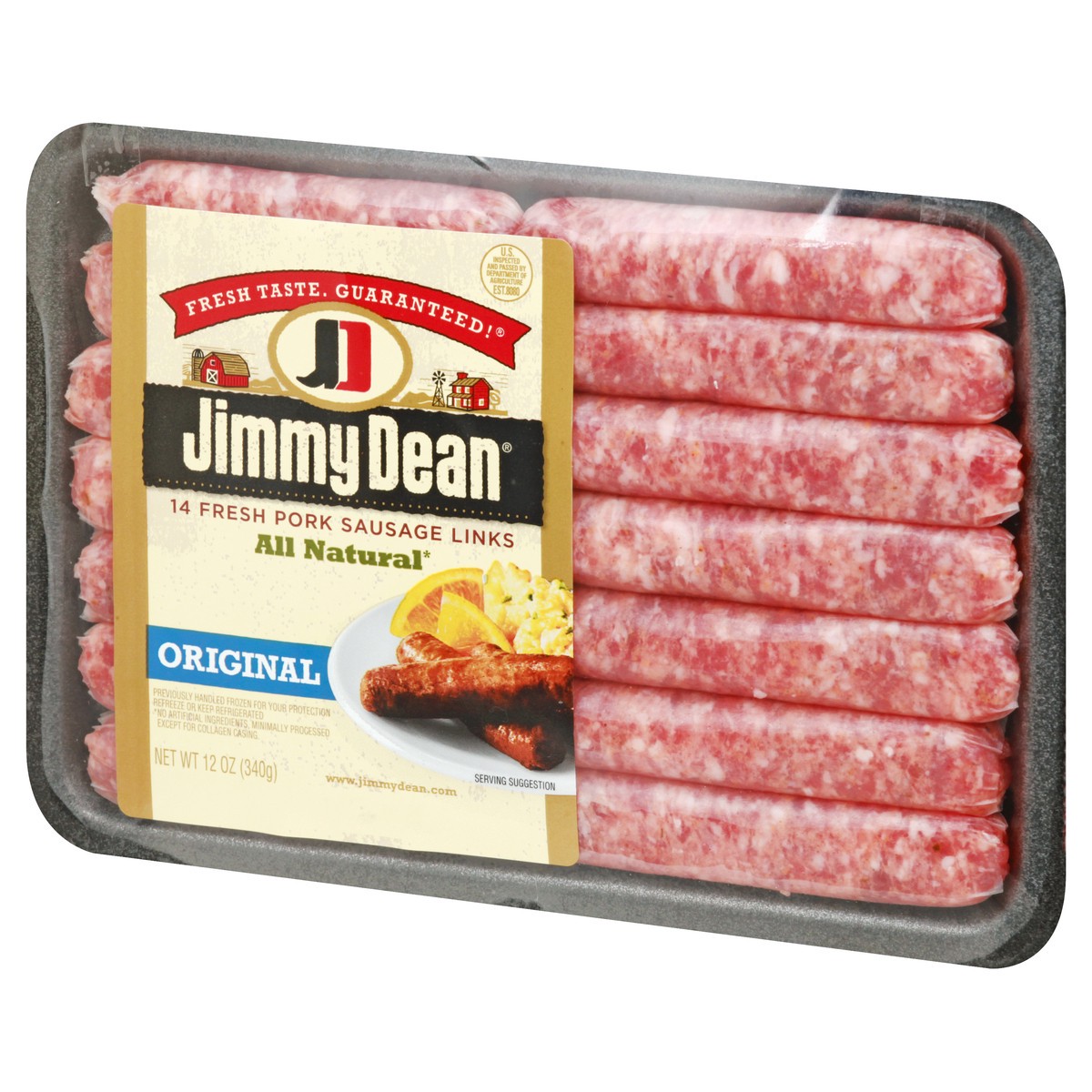 slide 3 of 10, Jimmy Dean Premium All Natural* Original Pork Breakfast Sausage Links, 12 oz (Frozen), 340.19 g