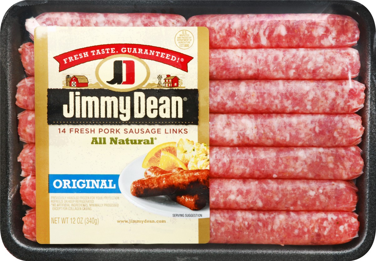 slide 10 of 10, Jimmy Dean Premium All Natural* Original Pork Breakfast Sausage Links, 12 oz (Frozen), 340.19 g