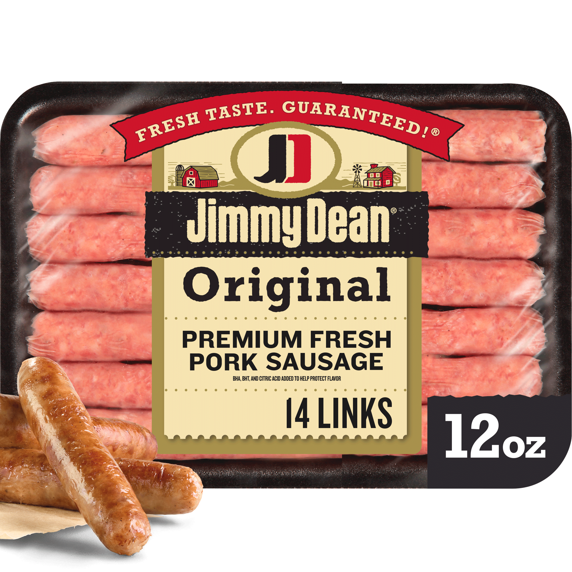 slide 1 of 10, Jimmy Dean Premium All Natural* Original Pork Breakfast Sausage Links, 12 oz (Frozen), 340.19 g