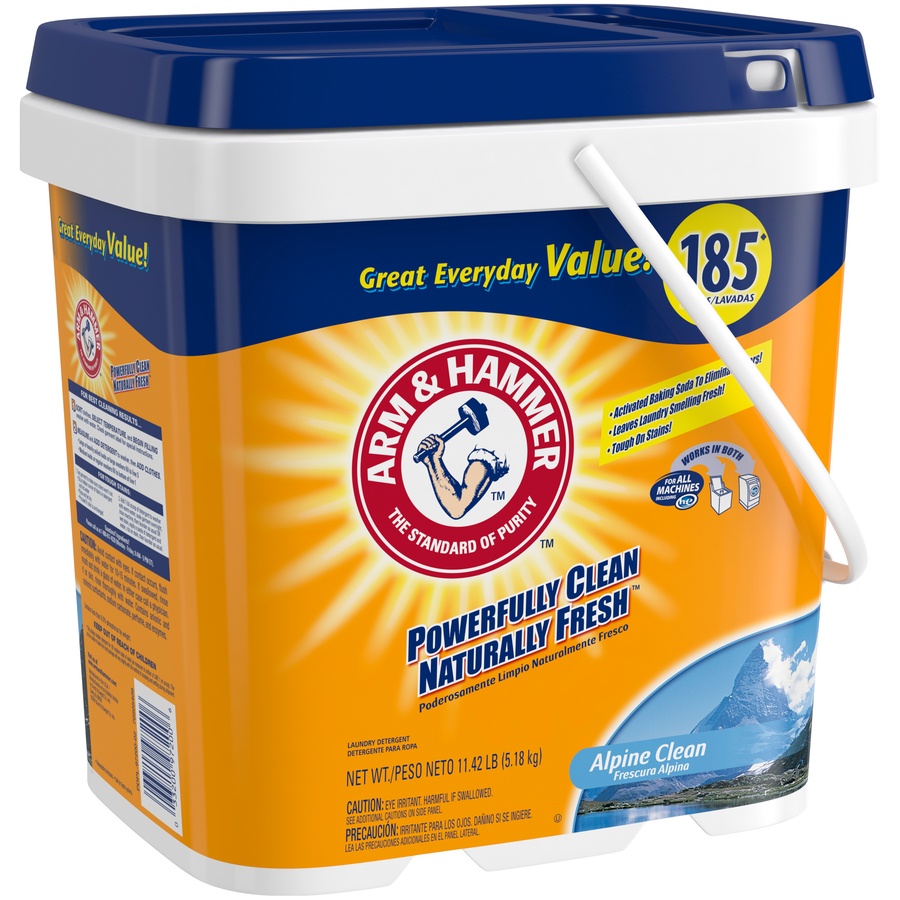 slide 2 of 3, ARM & HAMMER Alpine Clean Powder Laundry Detergent Bucket, 11.42 lb