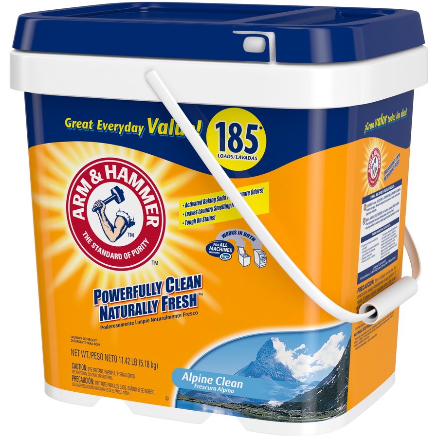 slide 3 of 3, ARM & HAMMER Alpine Clean Powder Laundry Detergent Bucket, 11.42 lb