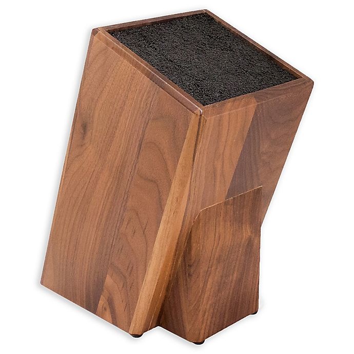 slide 1 of 5, Kapoosh Universal Cutlery Block - Walnut, 1 ct