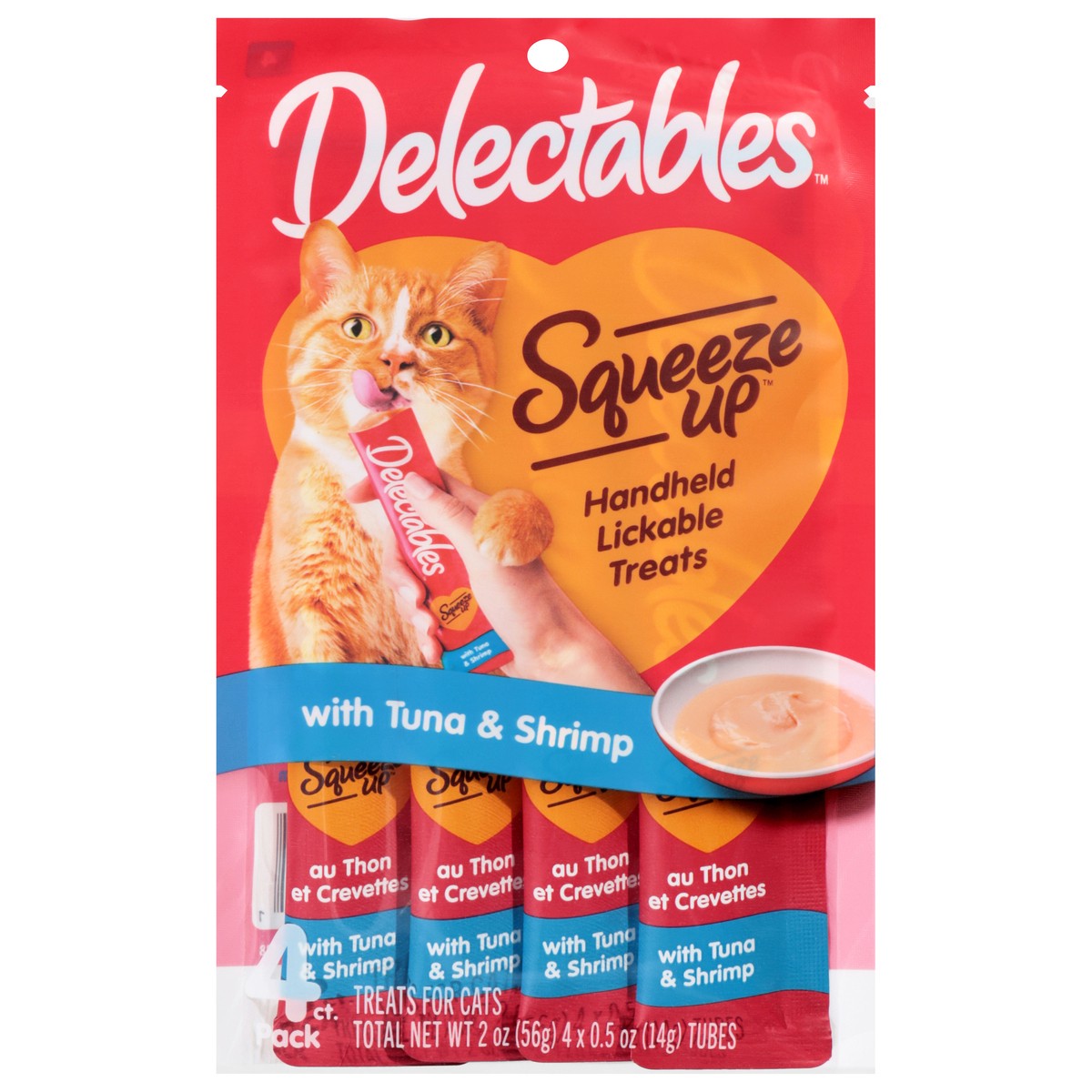slide 1 of 9, Delectables with Tuna & Shrimp Treats For Cats 4 - 0.5 oz Tubes, 4 ct