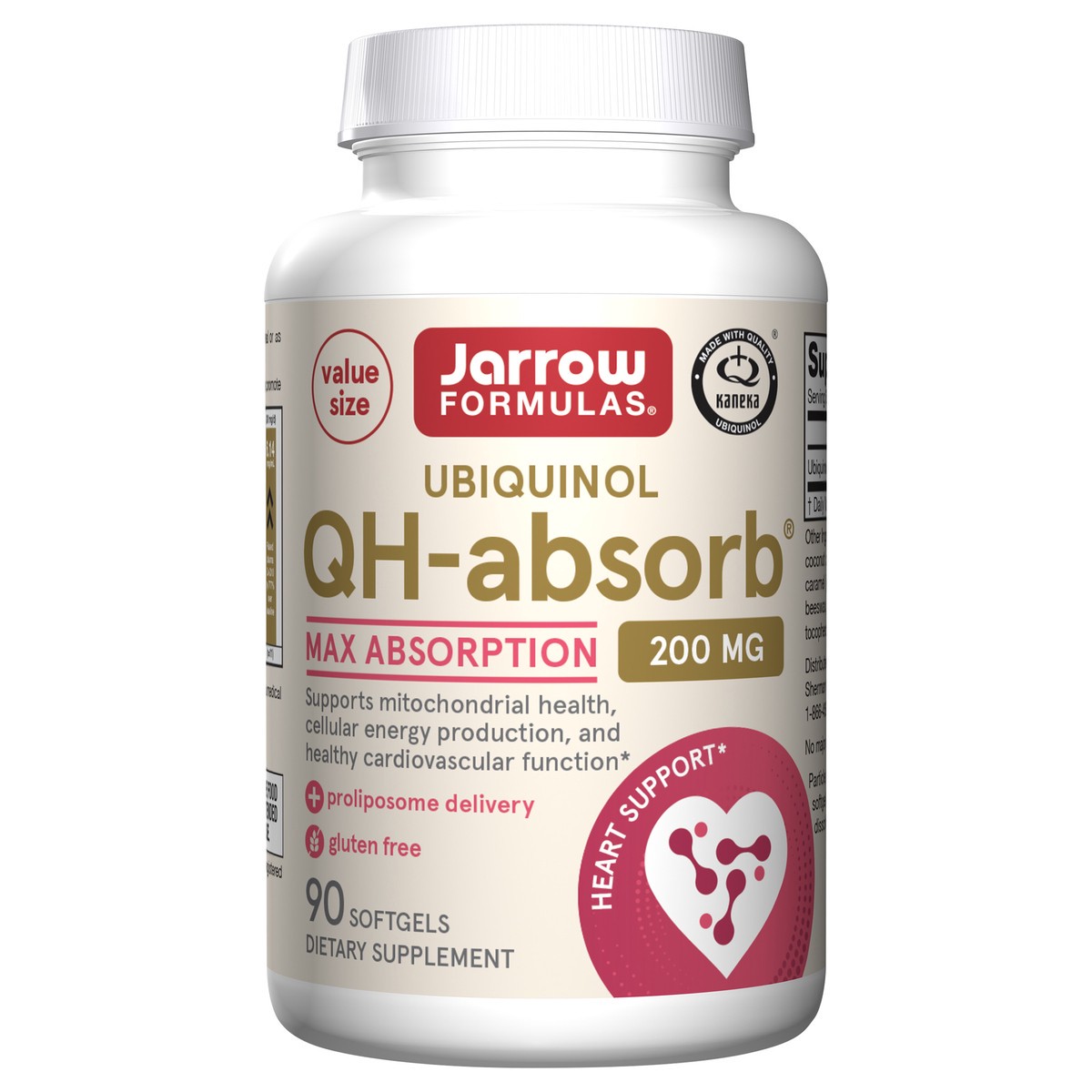 slide 1 of 1, Jarrow Formulas QH-absorb 200 mg - Active Antioxidant Form of Co-Q10 - Dietary Supplement - Supports Mitochondrial Energy Production & Cardiovascular Health - 90 Softgels, 90 ct