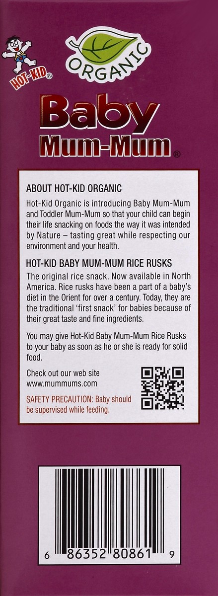 slide 4 of 5, Hot-Kid Baby Mum-Mum Original Organic Rice Rusks, 24 ct; 1.76 oz