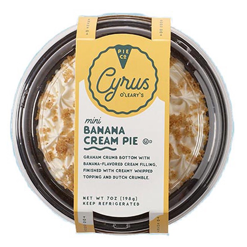 slide 1 of 1, Cyrus O'Leary's Banana Cream Pie, 4 Inch, 7 Ounce, 4 in