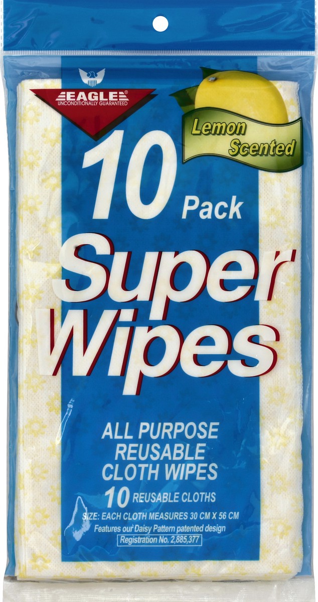 slide 1 of 2, Eagle Brand Cloth Wipes 10 ea, 10 ct