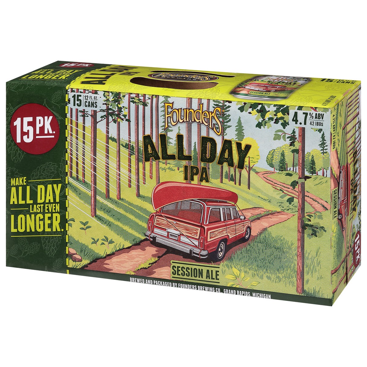 slide 3 of 9, Founders Brewing Co. All Day IPA Beer - 15pk/12 fl oz Cans, 15 ct; 12 fl oz