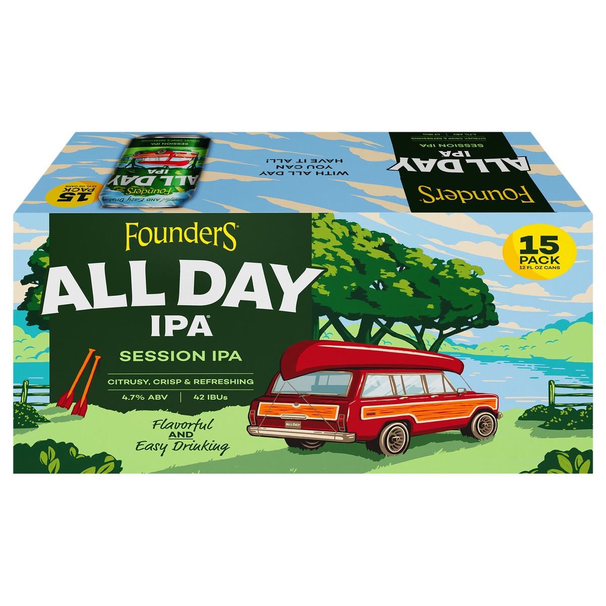 slide 1 of 9, Founders Brewing Co. All Day IPA, 15 Pack, 12 Fl oz Cans, 4.7% ABV, 15 ct; 12 oz