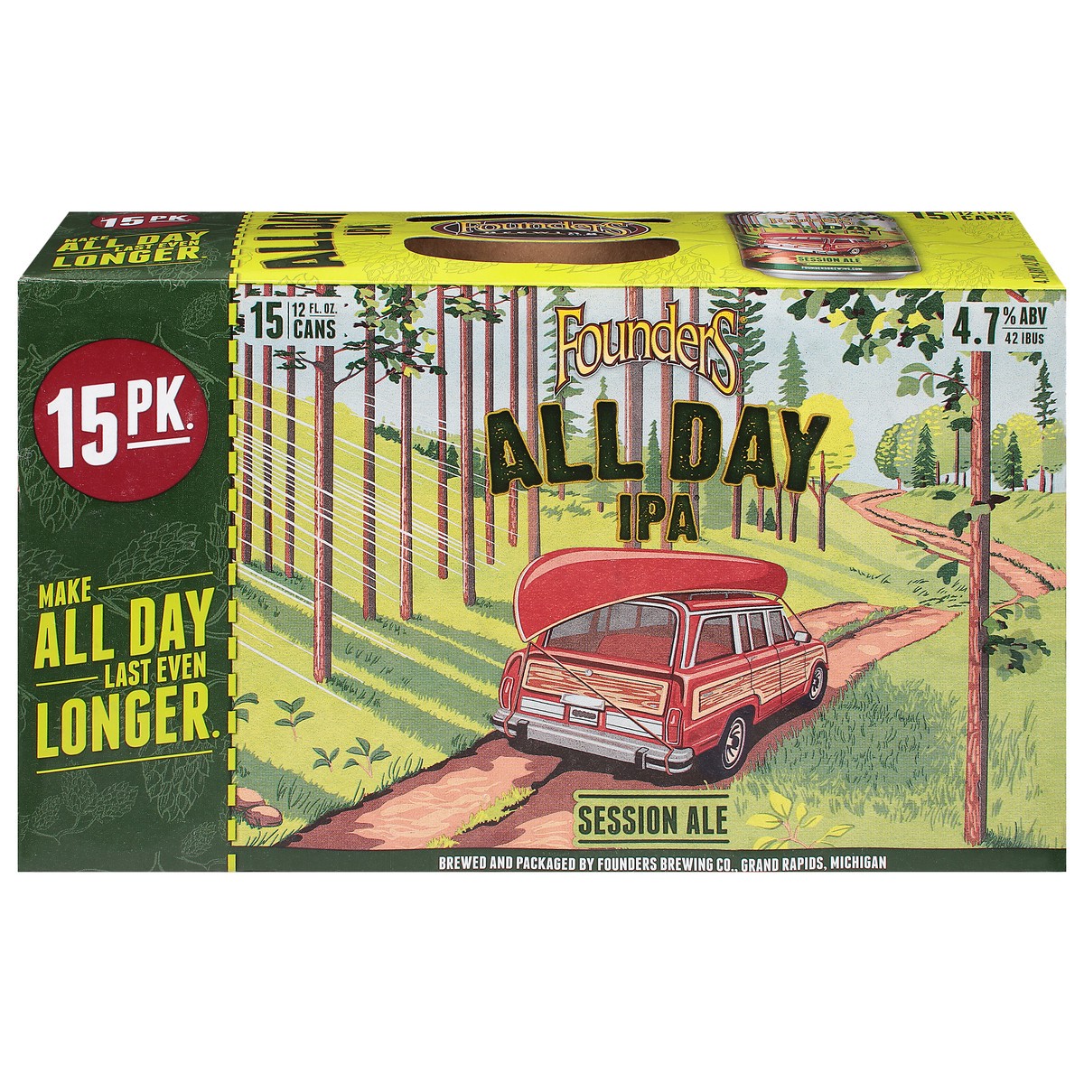 slide 1 of 9, Founders Brewing Co. All Day IPA Beer - 15pk/12 fl oz Cans, 15 ct; 12 fl oz