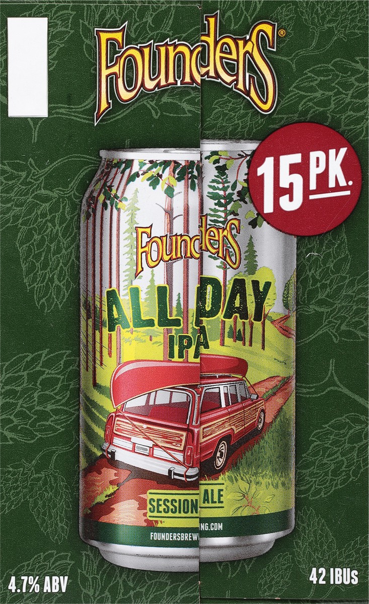 slide 7 of 9, Founders Brewing Co. All Day IPA Beer - 15pk/12 fl oz Cans, 15 ct; 12 fl oz