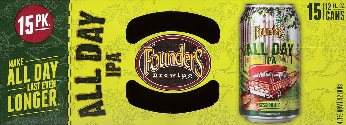 slide 9 of 9, Founders Brewing Co. All Day IPA Beer - 15pk/12 fl oz Cans, 15 ct; 12 fl oz