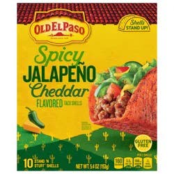 Old El Paso Spicy Jalapeño Cheddar Flavored Stand 'N Stuff Taco Shells, Gluten Free, 5.4 oz.