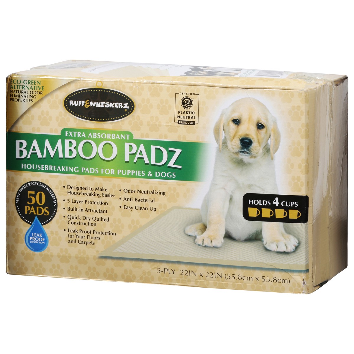 slide 10 of 15, Ruff & Whiskerz Extra Absorbant Housebreaking Bamboo Padz Pads for Puppies & Dogs 50 ea, 50 ct