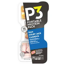 P3 Portable Protein Pack Ham, Cashews & Colby Jack Cheese, 2 oz Tray