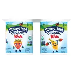 Stonyfield Organic Kids Strawberry Banana & Strawberry Lowfat Yogurt Variety Pack 6-4 oz. Cups