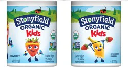 Stonyfield Organic Kids Strawberry Banana & Strawberry Lowfat Yogurt Variety Pack 6-4 oz. Cups