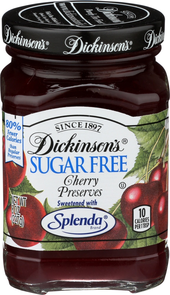 slide 1 of 1, Dickinson's Sugar-Free Cherry Preserves, 8 oz