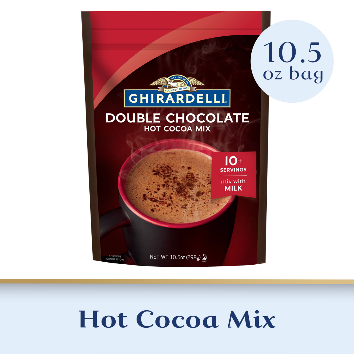 slide 1 of 19, Ghirardelli Double Chocolate Premium Hot Cocoa Mix- 10.5 oz, 10.5 oz