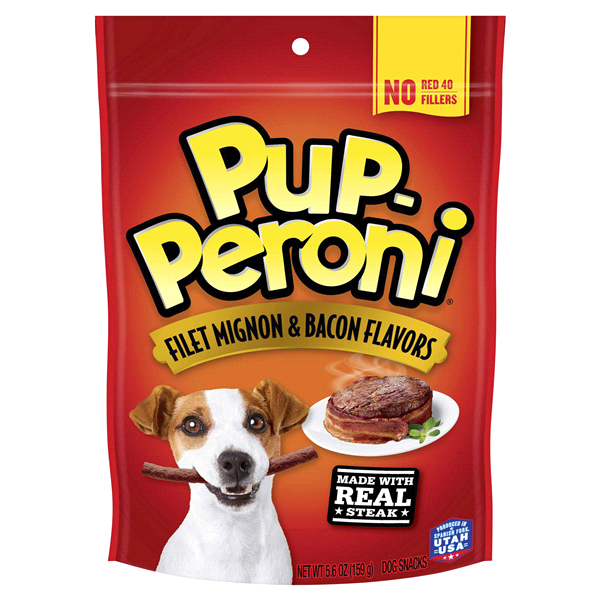 slide 13 of 13, Pup-Peroni Filet Mignon & Bacon Flavors Dog Snacks, 5.6-Ounce, 5.6 oz