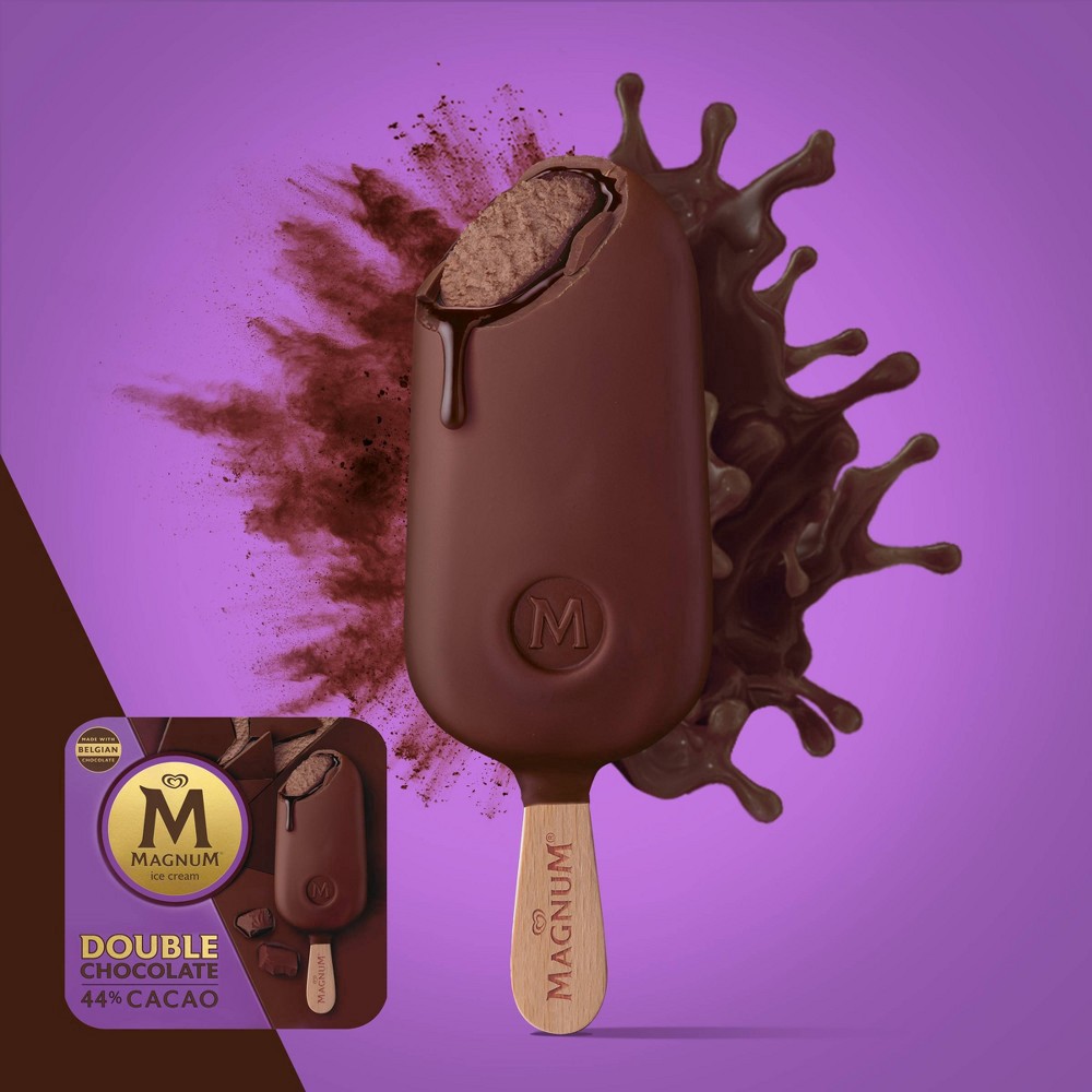 slide 2 of 7, Magnum Double Chocolate Ice Cream Bars - 3ct, 3 ct