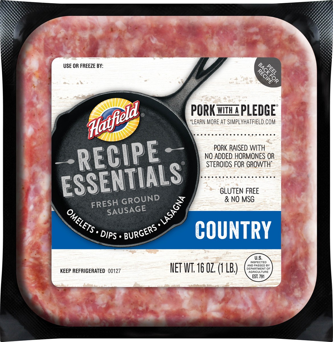 slide 8 of 11, Hatfield Recipe Essentials Fresh Country Ground Sausage 16 oz, 16 oz