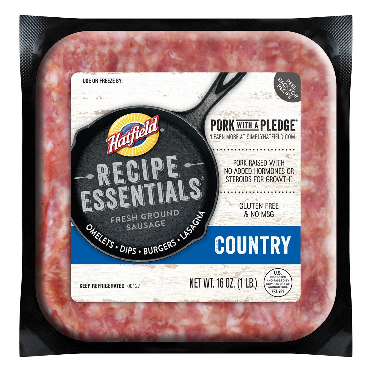 slide 7 of 11, Hatfield Recipe Essentials Fresh Country Ground Sausage 16 oz, 16 oz