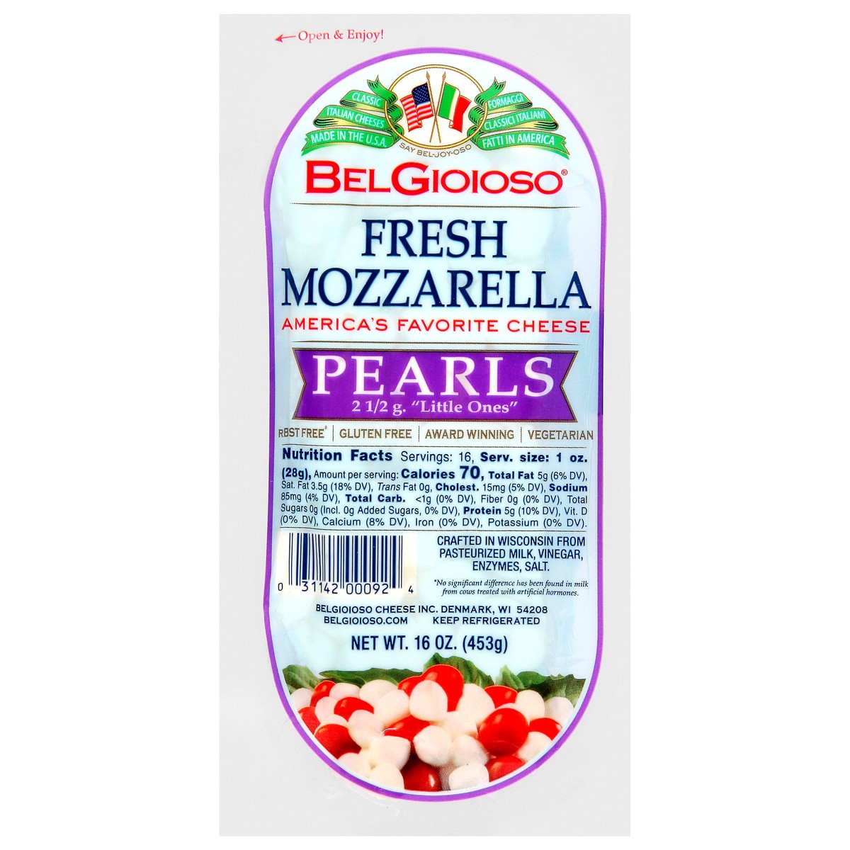 slide 1 of 9, BelGioioso Pearl Mozzarella Cheese Log, 16 oz