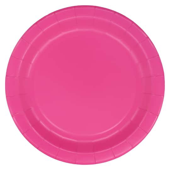 slide 1 of 2, 9" Dark Pink Paper Plates, 10ct. By Celebrate It, 10 ct