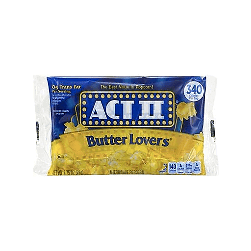 slide 1 of 1, ACT II Butter Lovers Microwave Popcorn, 2.75 oz