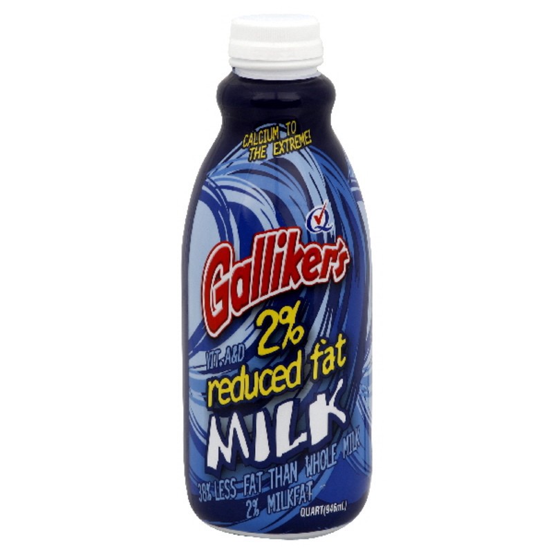 slide 1 of 1, Galliker's Milk, 2% Reduced Fat, 1 qt
