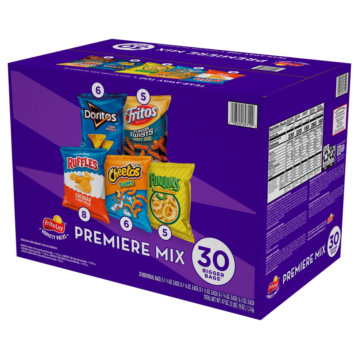 slide 5 of 14, Frito-Lay Snacks Premier Mix Variety 47 Oz 30 Count, 30 ct