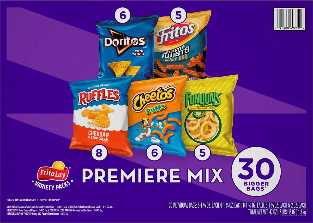 slide 3 of 14, Frito-Lay Snacks Premier Mix Variety 47 Oz 30 Count, 30 ct
