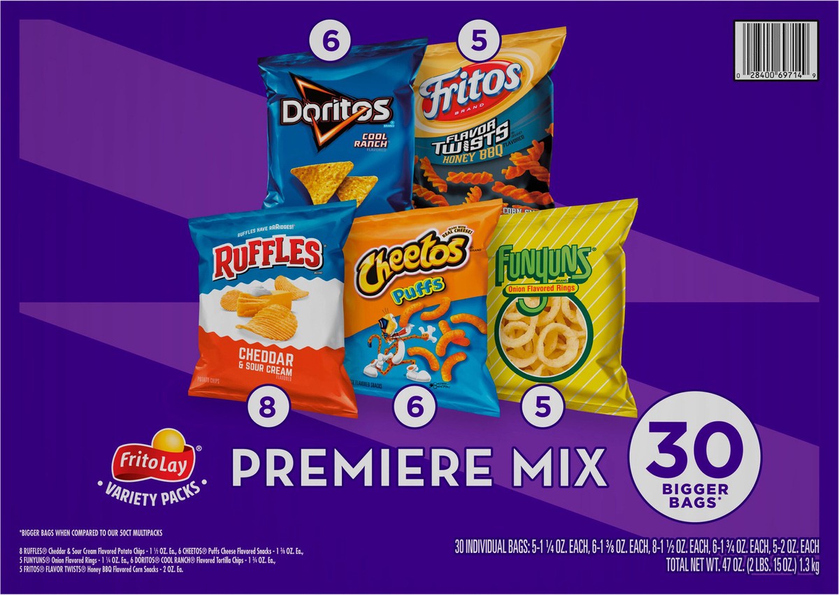 slide 11 of 14, Frito-Lay Snacks Premier Mix Variety 47 Oz 30 Count, 30 ct