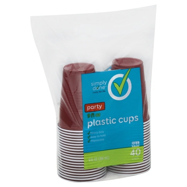 slide 1 of 6, Simply Done Party Plastic Cups, 40 ct; 9 fl oz