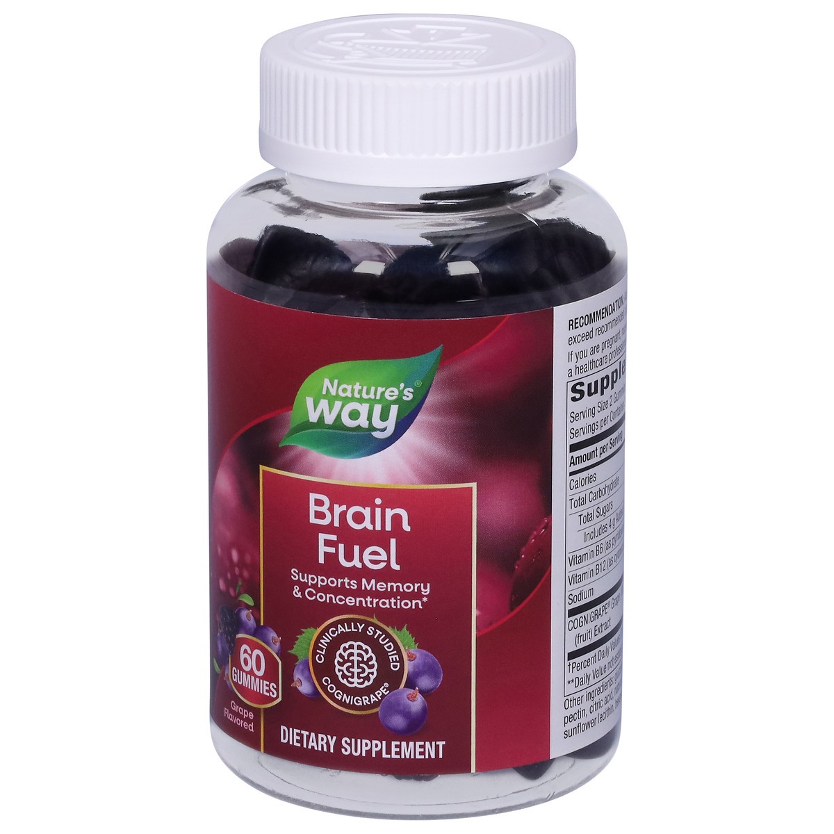 slide 7 of 9, Nature's Way Grape Flavored Brain Fuel 60 Gummies, 60 ct