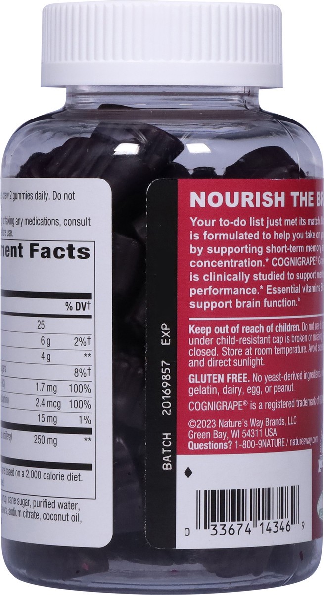 slide 8 of 9, Nature's Way Grape Flavored Brain Fuel 60 Gummies, 60 ct
