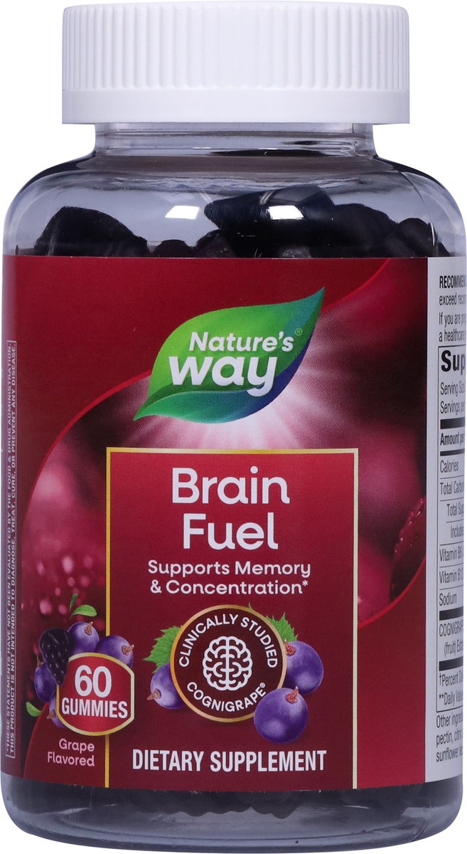 slide 4 of 9, Nature's Way Grape Flavored Brain Fuel 60 Gummies, 60 ct