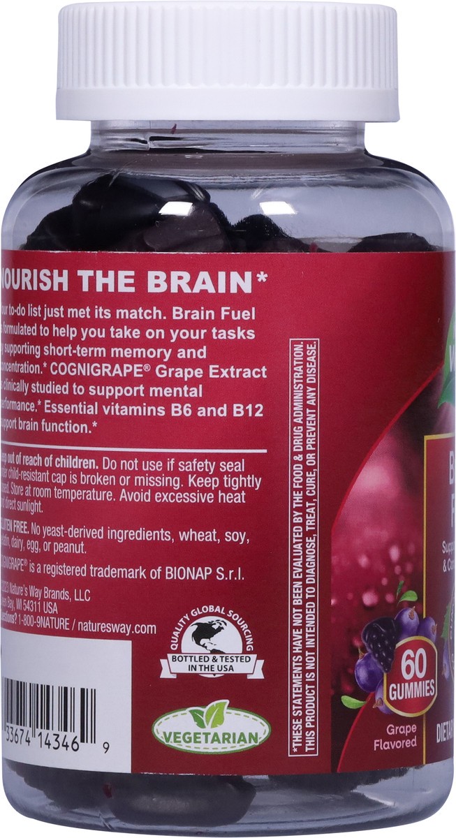 slide 6 of 9, Nature's Way Grape Flavored Brain Fuel 60 Gummies, 60 ct