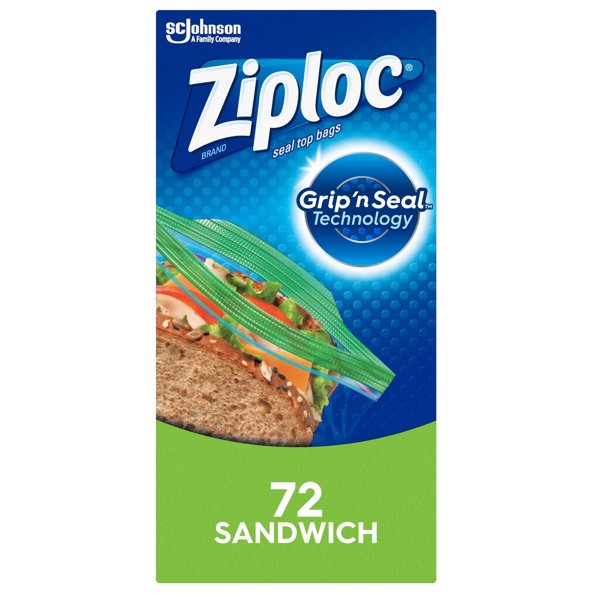 slide 3 of 4, Ziploc Sandwich Bags with EasyGuide™ 72 Count, 72 cnt