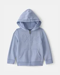Oshkosh Toddler Logo Zip-Up Hoodie - Blue - 3T
