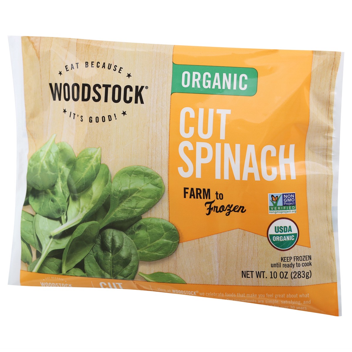 slide 9 of 14, Woodstock Cut Leaf Organic Spinach, 10 oz