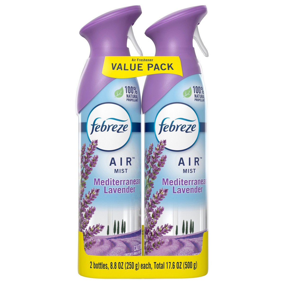 slide 1 of 3, Febreze Air Freshener Spray, Odor-Fighting Room Spray, Mediterranean Lavender Scent, 8.8oz, 2 Count, 2 ct; 8.8 oz