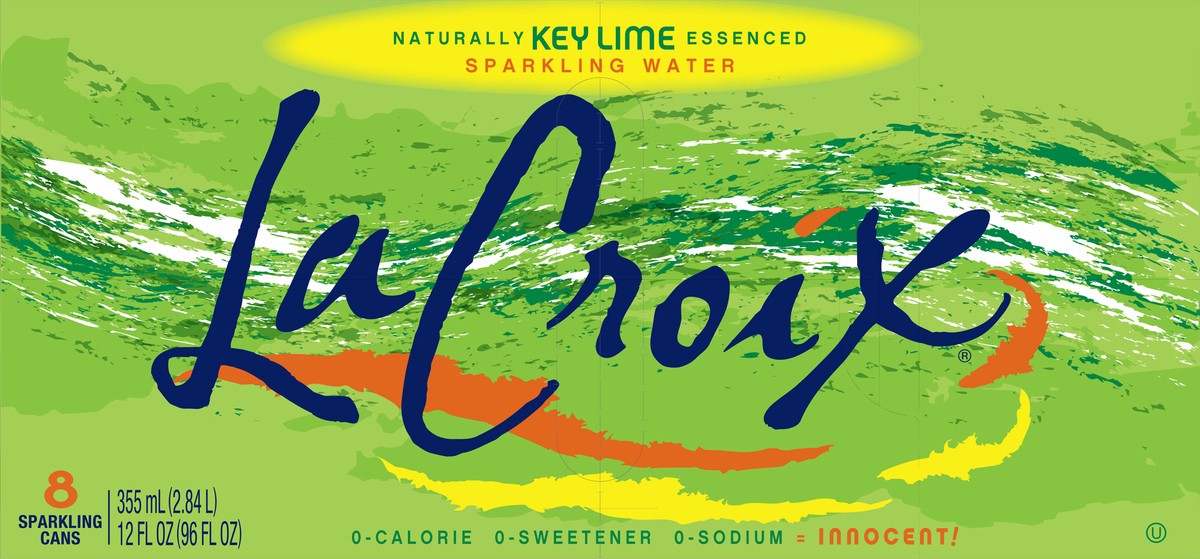 slide 4 of 7, La Croix Key Lime 8 Pack 12oz, 8 ct; 12 oz