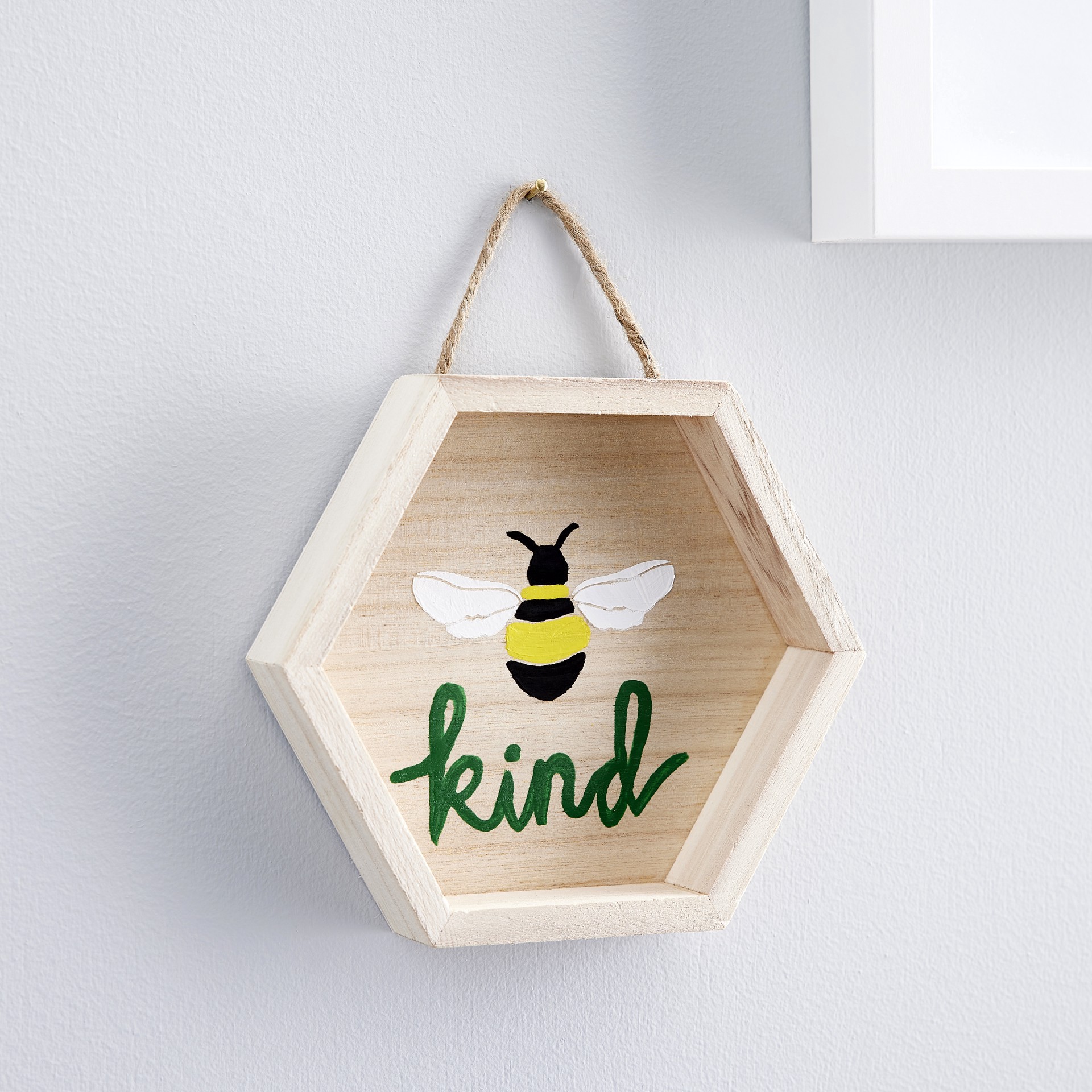 slide 3 of 3, Wooden Hexagon 6" X 5" Shadow Box By Make Market, 6 in x 5 in