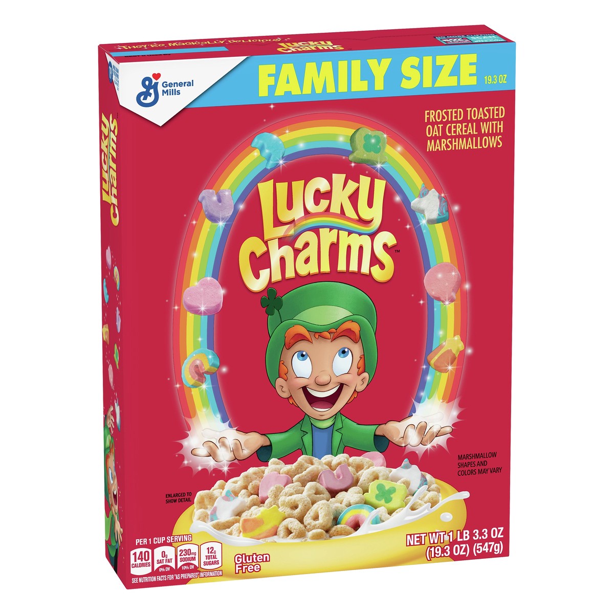 slide 7 of 9, Lucky Charms Family Size Cereal 19.3 oz, 19.3 oz