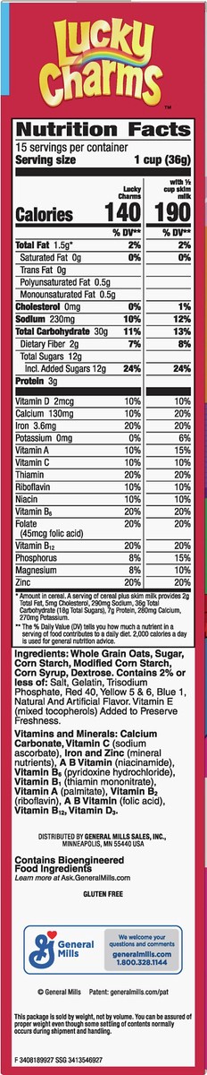 slide 2 of 9, Lucky Charms Family Size Cereal 19.3 oz, 19.3 oz