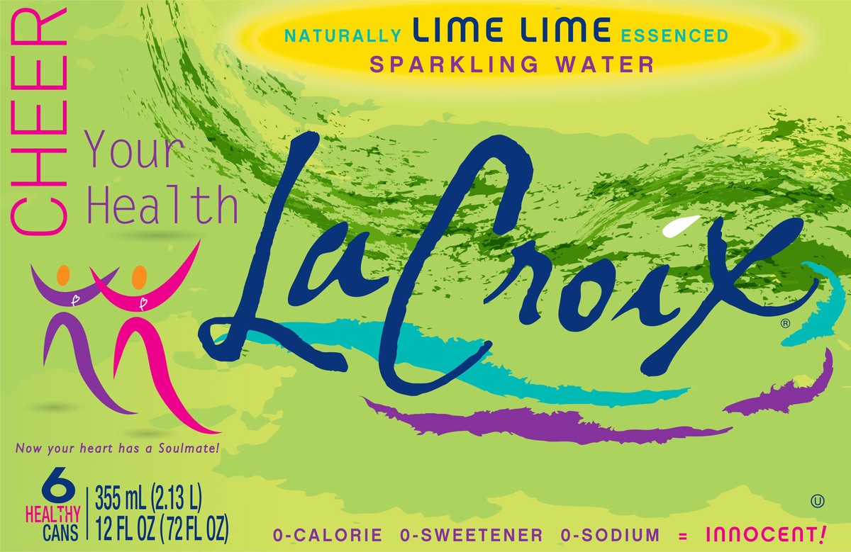 slide 2 of 11, La Croix Lime Sparkling Water - 6 ct, 6 ct; 12 fl oz